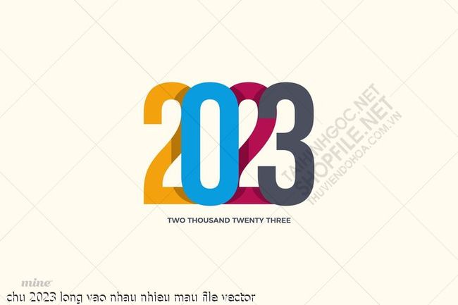 chu 2023 long vao nhau nhieu mau file vector